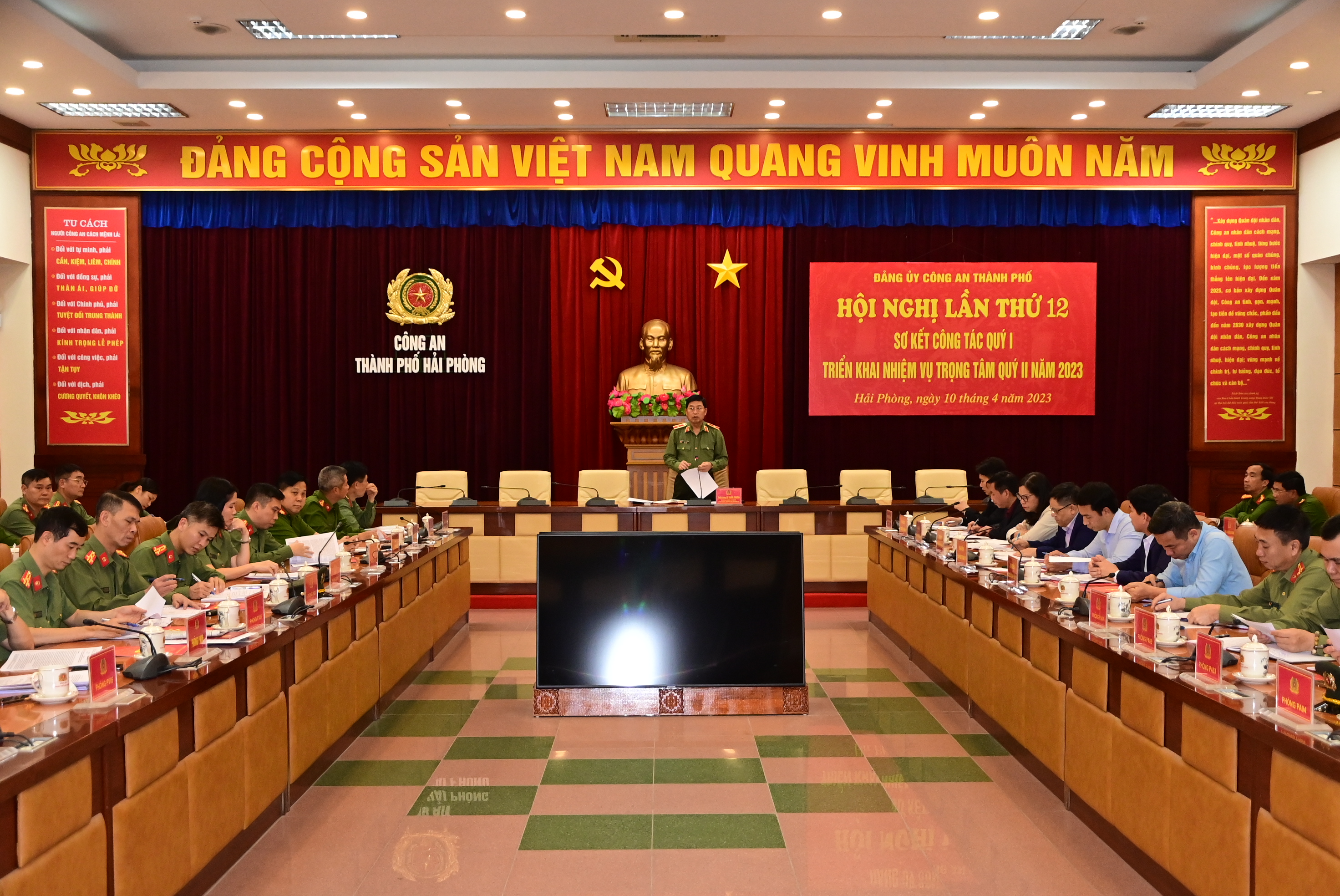 Đảng ủy Công an thành phố  triển khai 8 nhiệm vụ trọng tâm Quý 2 năm 2023